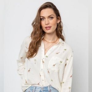 Rails Charli Safari Linen Top- XL
